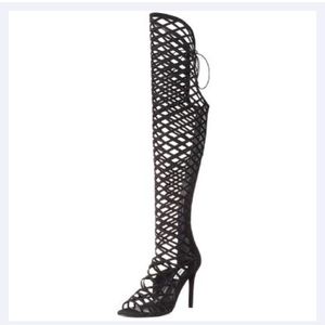 Steve Madden caged over the knee summer boots